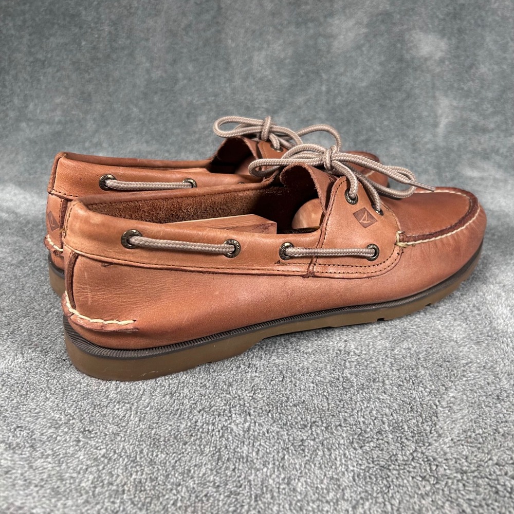Sperry Top Sider Boat Shoes Mens 11M Brown Leather Classic Lace Up - Picture 5 of 11